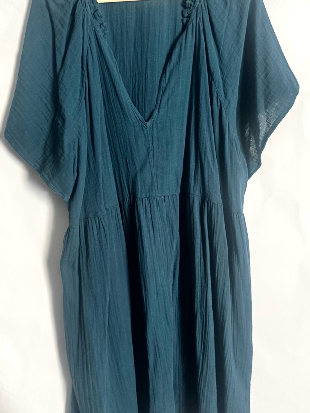 Old Navy Teal Gauze V-Neck Mini Dress
